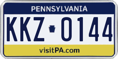 PA license plate KKZ0144