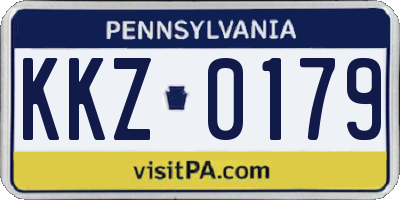 PA license plate KKZ0179