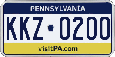 PA license plate KKZ0200