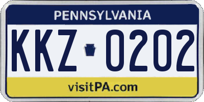 PA license plate KKZ0202
