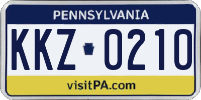 PA license plate KKZ0210