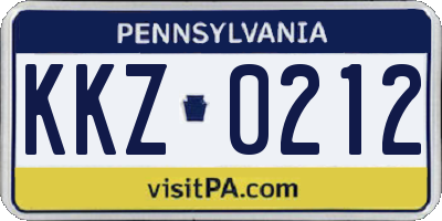 PA license plate KKZ0212
