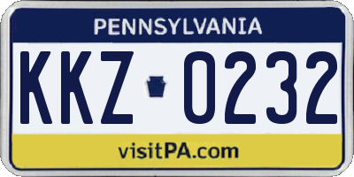 PA license plate KKZ0232