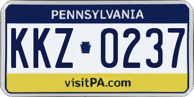 PA license plate KKZ0237
