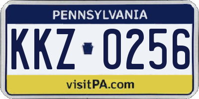 PA license plate KKZ0256