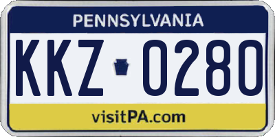 PA license plate KKZ0280