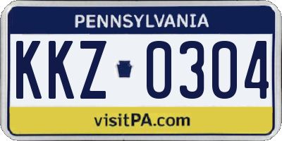 PA license plate KKZ0304