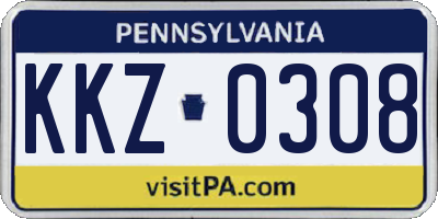 PA license plate KKZ0308