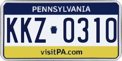 PA license plate KKZ0310