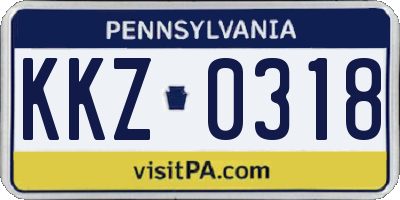 PA license plate KKZ0318