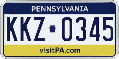PA license plate KKZ0345