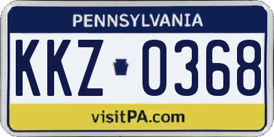PA license plate KKZ0368