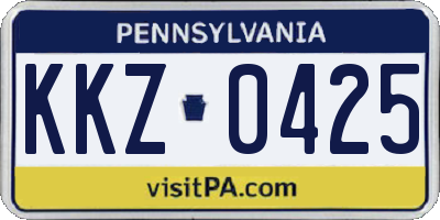 PA license plate KKZ0425