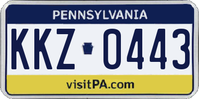 PA license plate KKZ0443