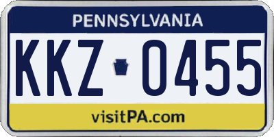 PA license plate KKZ0455