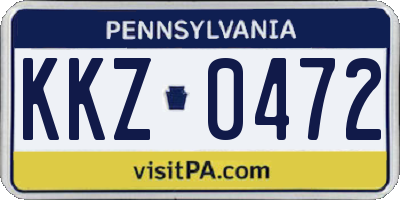 PA license plate KKZ0472