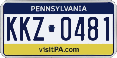 PA license plate KKZ0481