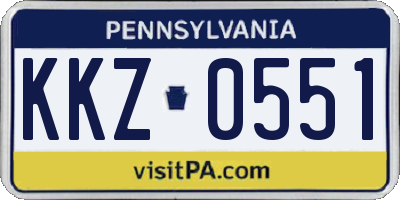 PA license plate KKZ0551