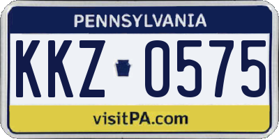 PA license plate KKZ0575