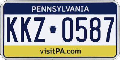 PA license plate KKZ0587