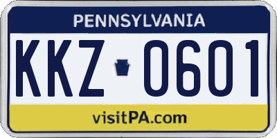 PA license plate KKZ0601