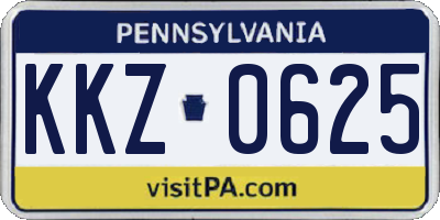 PA license plate KKZ0625