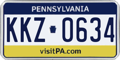 PA license plate KKZ0634