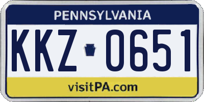 PA license plate KKZ0651