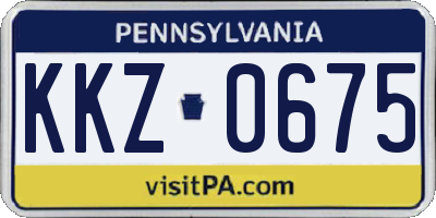PA license plate KKZ0675