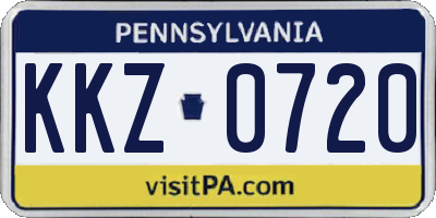 PA license plate KKZ0720