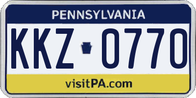 PA license plate KKZ0770