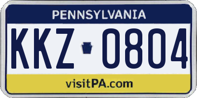 PA license plate KKZ0804