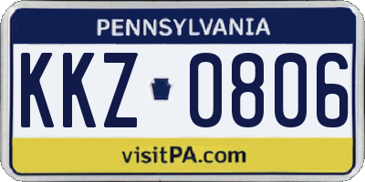PA license plate KKZ0806