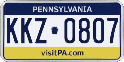 PA license plate KKZ0807