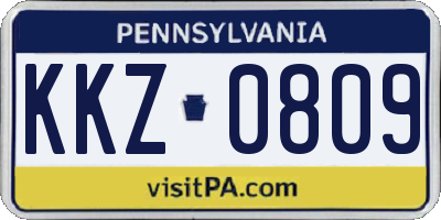 PA license plate KKZ0809