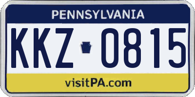PA license plate KKZ0815