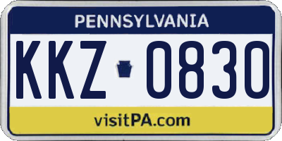 PA license plate KKZ0830