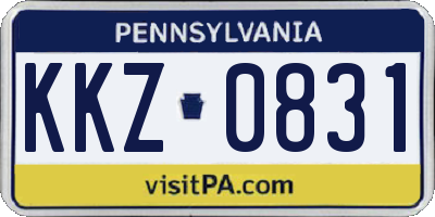 PA license plate KKZ0831