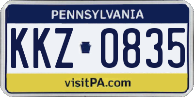 PA license plate KKZ0835