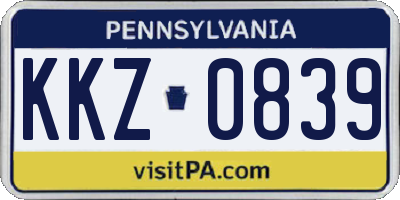 PA license plate KKZ0839