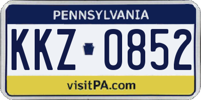PA license plate KKZ0852