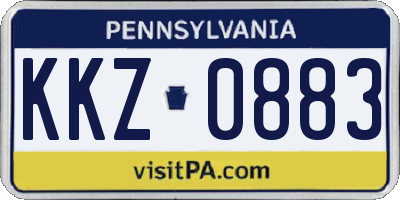 PA license plate KKZ0883
