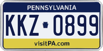 PA license plate KKZ0899