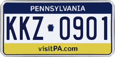 PA license plate KKZ0901