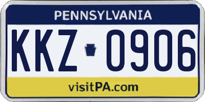 PA license plate KKZ0906