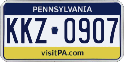 PA license plate KKZ0907