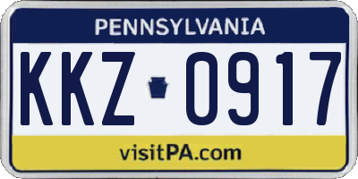 PA license plate KKZ0917