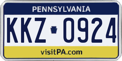 PA license plate KKZ0924