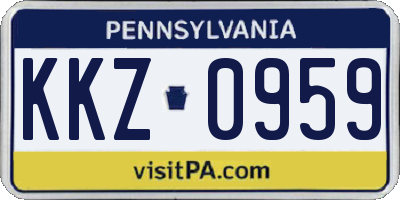 PA license plate KKZ0959