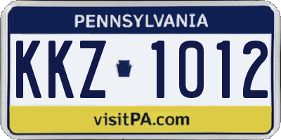 PA license plate KKZ1012